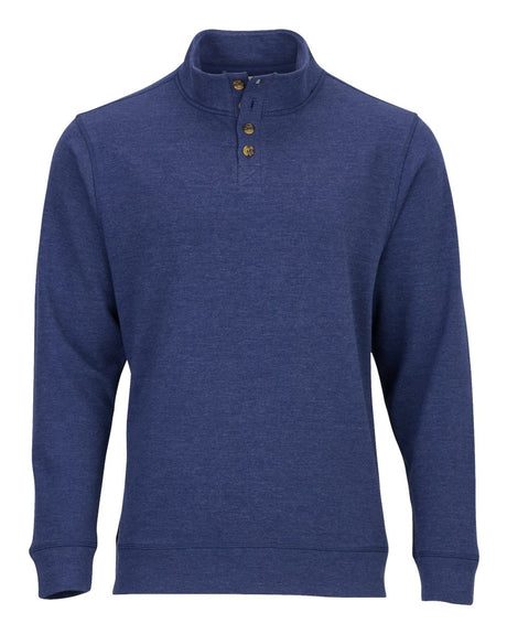 Boxercraft Men's French Terry Button Pullover. BM5209 - Navy Heather