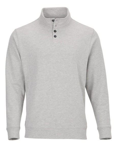 Boxercraft Men's French Terry Button Pullover. BM5209 - Oxford Heather