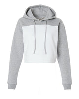 Boxercraft Women's Cropped Fleece Hooded Sweatshirt. BW5404 - White/ Oxford Heather