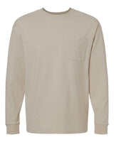 American Apparel Unisex Super Heavyweight Long Sleeve Pocket Tee. 9410 - Bone