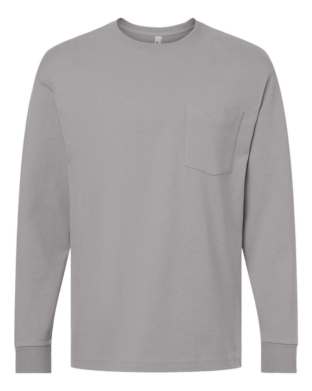 American Apparel Unisex Super Heavyweight Long Sleeve Pocket Tee. 9410 - Gravel