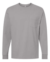 American Apparel Unisex Super Heavyweight Long Sleeve Pocket Tee. 9410 - Gravel