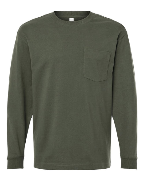 American Apparel Unisex Super Heavyweight Long Sleeve Pocket Tee. 9410 - Lieutenant
