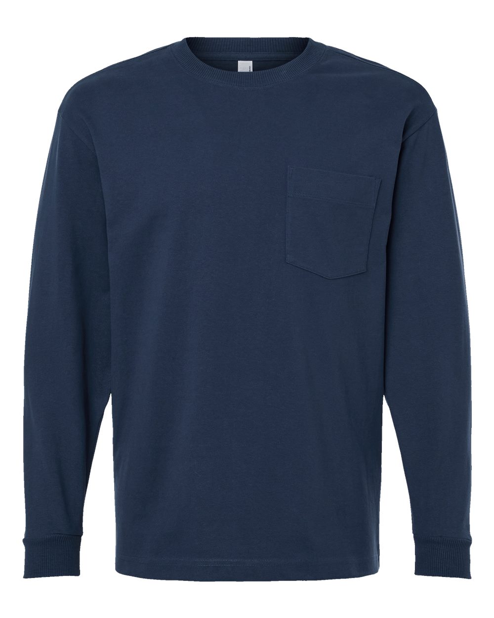 American Apparel Unisex Super Heavyweight Long Sleeve Pocket Tee. 9410 - Sea Blue
