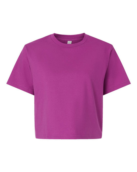 American Apparel Women's Fine Jersey Mid-Length Boxy Tee. 102 - Super Pink