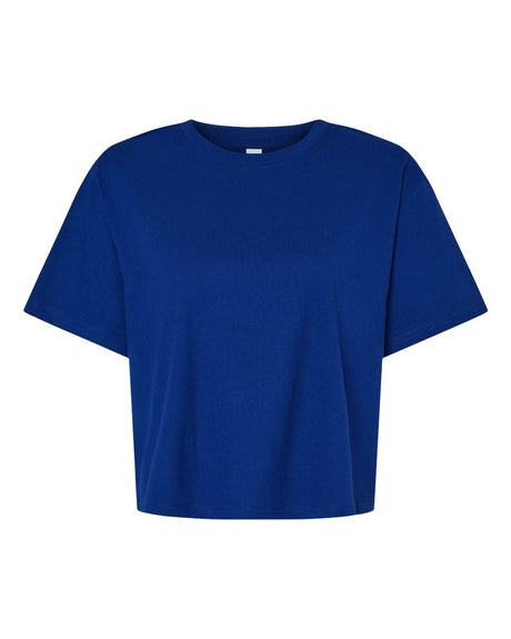 American Apparel Women's Fine Jersey Mid-Length Boxy Tee. 102 - Lapis