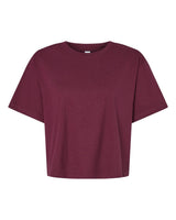 American Apparel Women's Fine Jersey Mid-Length Boxy Tee. 102 - Burgundy