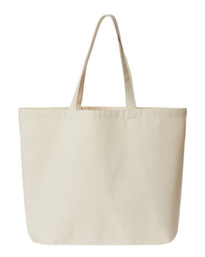 OAD Jumbo Recycled Midweight Gusseted Canvas Tote. OAD108R - Recycled Natural