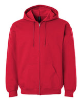 Gildan Unisex Softstyle® Midweight Full-Zip Hooded Sweatshirt. SF600 - Red