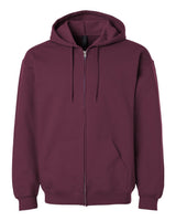 Gildan Unisex Softstyle® Midweight Full-Zip Hooded Sweatshirt. SF600 - Maroon