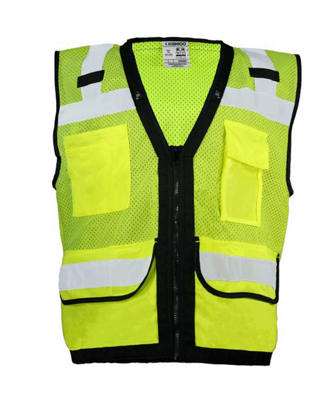 Kishigo Unisex Economy Surveyors Vest. S5008Z - Lime