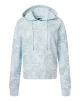 MV Sport Women's Maddie Floral Print Hooded Sweatshirt. W24105 - Arctic Blue
