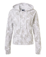 MV Sport Women's Maddie Floral Print Hooded Sweatshirt. W24105 - Ash
