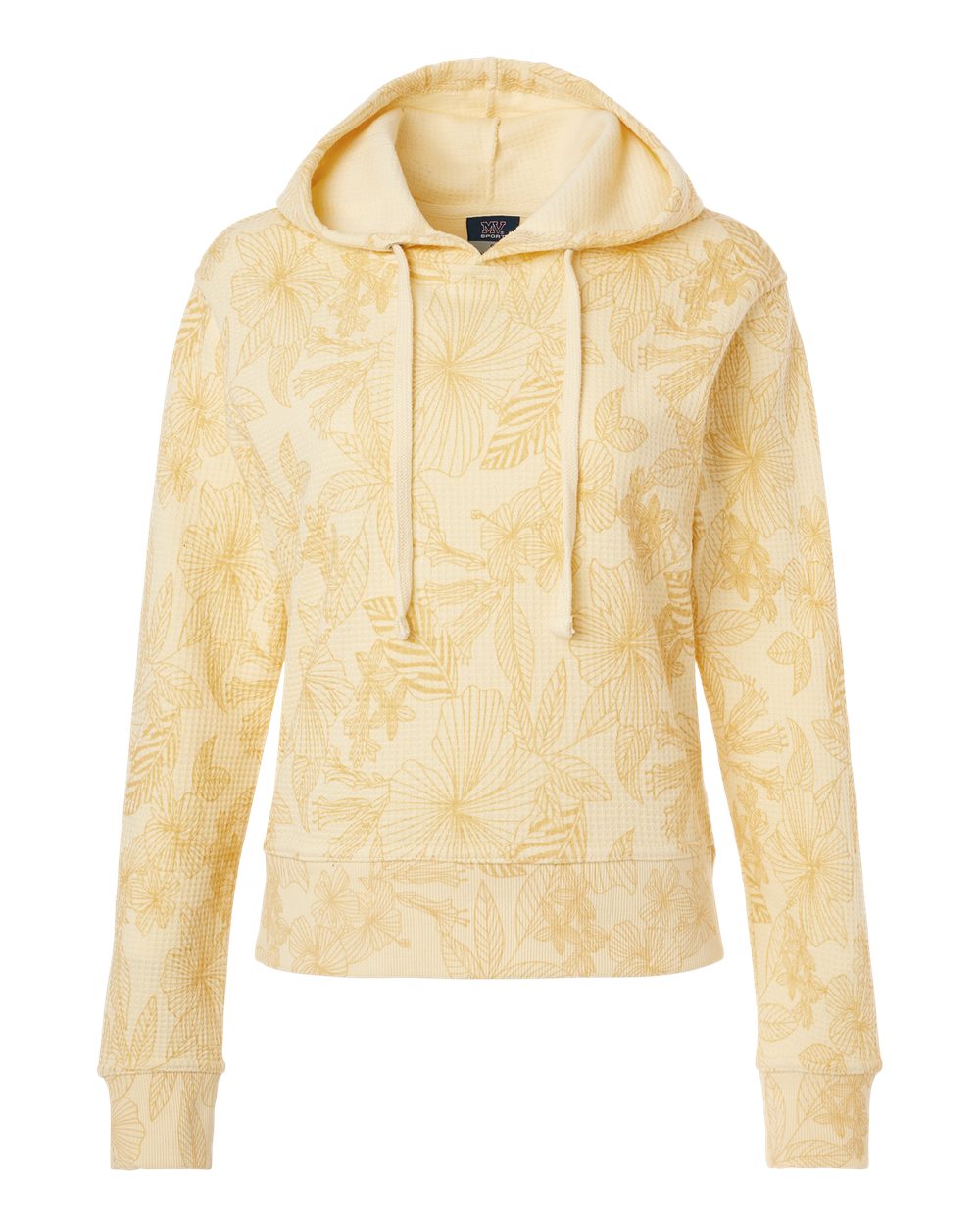 MV Sport Women's Maddie Floral Print Hooded Sweatshirt. W24105 - Sun Ray