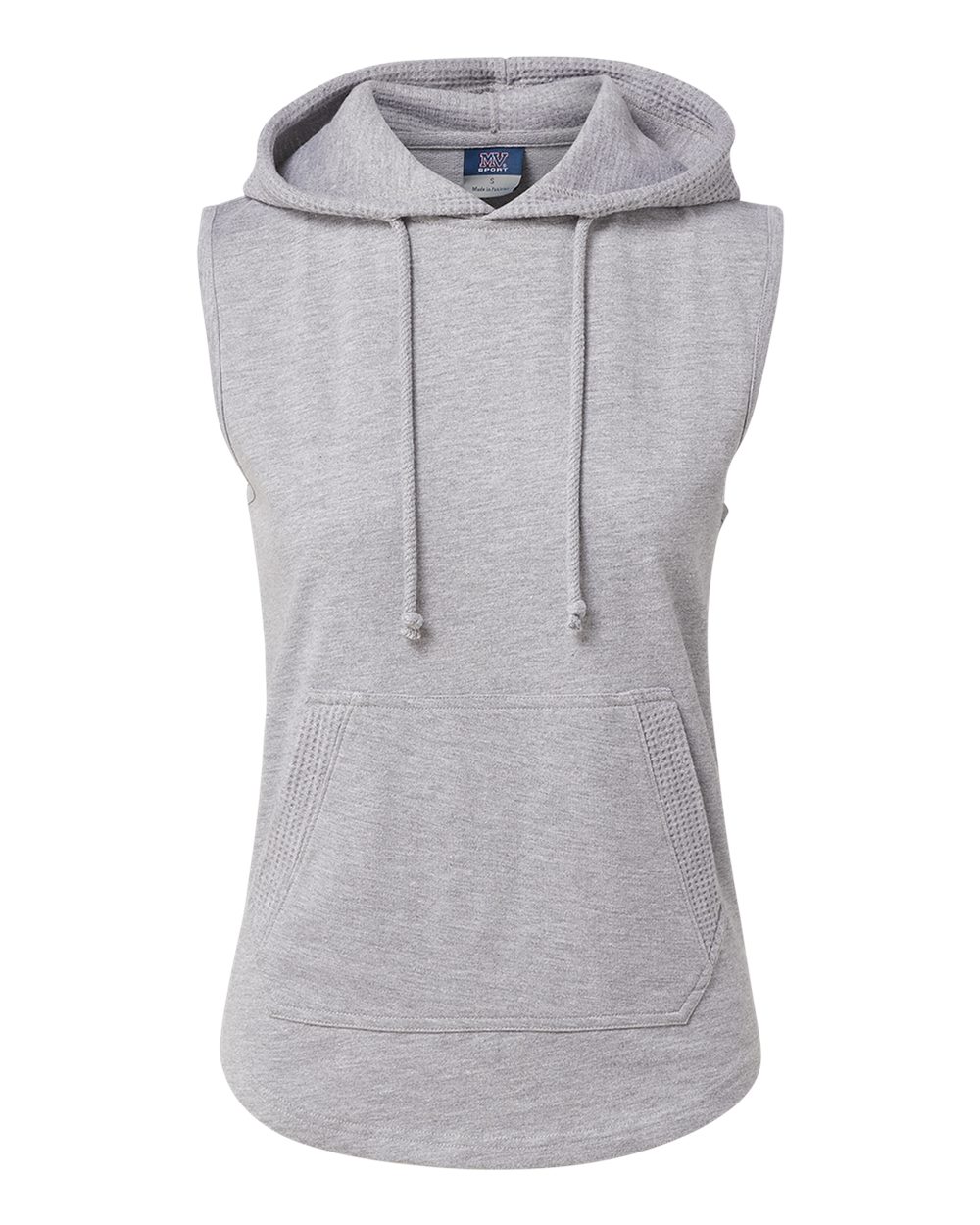 MV Sport Women's Kinsley Sleeveless Hooded Sweatshirt. W24131 - Heather Grey