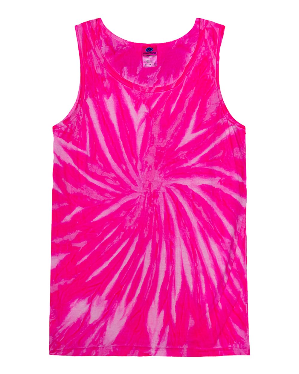 Colortone Unisex Tie-Dyed Tank Top. 3500 - Neon Bubblegum