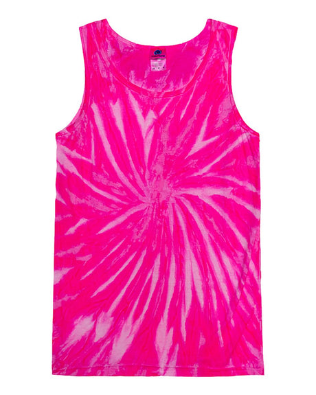 Colortone Unisex Tie-Dyed Tank Top. 3500 - Neon Bubblegum