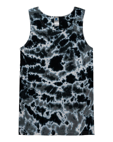 Colortone Unisex Tie-Dyed Tank Top. 3500 - Multi Black