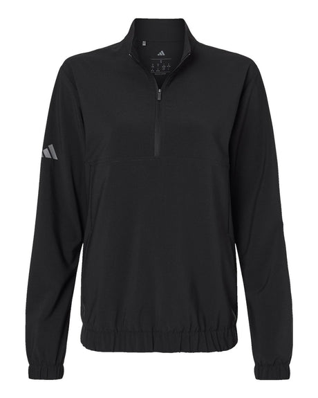 Adidas Women's Stretch Woven Half-Zip Pullover. A706 - Black
