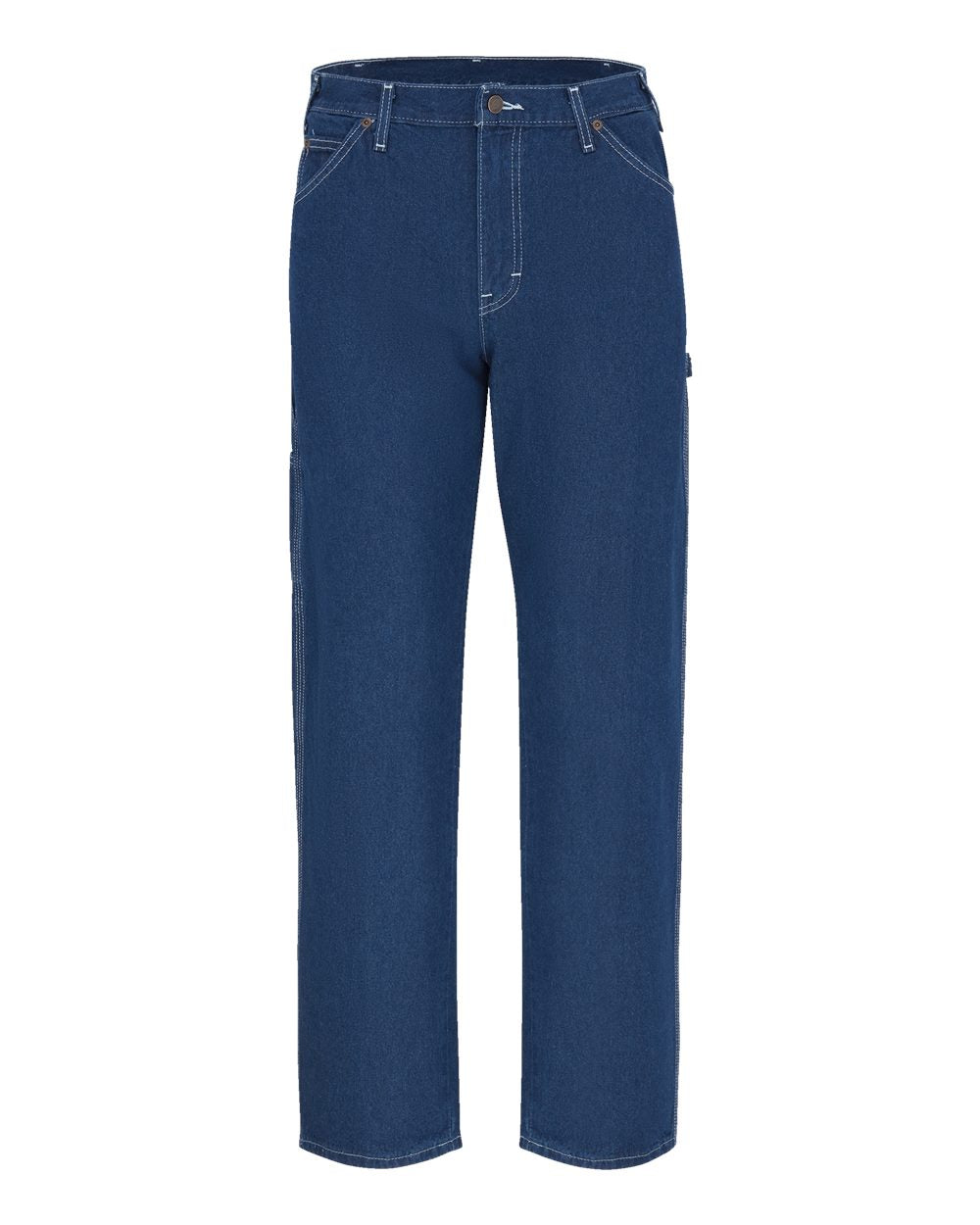 Dickies Men's Lightweight Carpenter Jeans. 1944 - Rinsed Indigo Rigid - 37 Unhemmed
