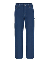 Dickies Men's Lightweight Carpenter Jeans. 1944 - Rinsed Indigo Rigid - 37 Unhemmed