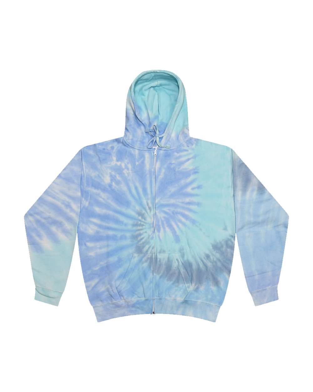 Colortone Unisex Tie-Dyed Full-Zip Hooded Sweatshirt. 8888 - Lagoon