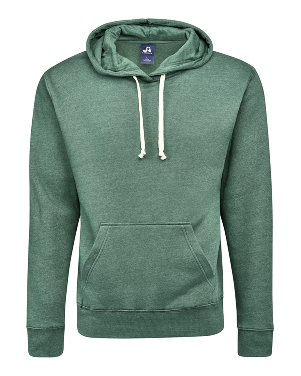 J. America Men's Triblend Fleece Hooded Sweatshirt. 8871 - Balsam Triblend