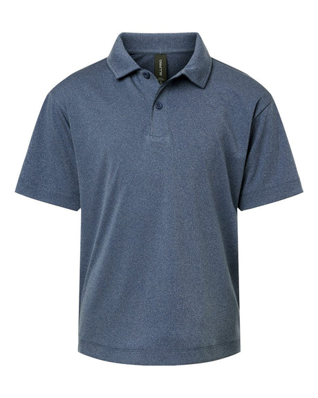 AllPro Youth Pro-Lock Performance Polo. 41800Y - Heather Navy