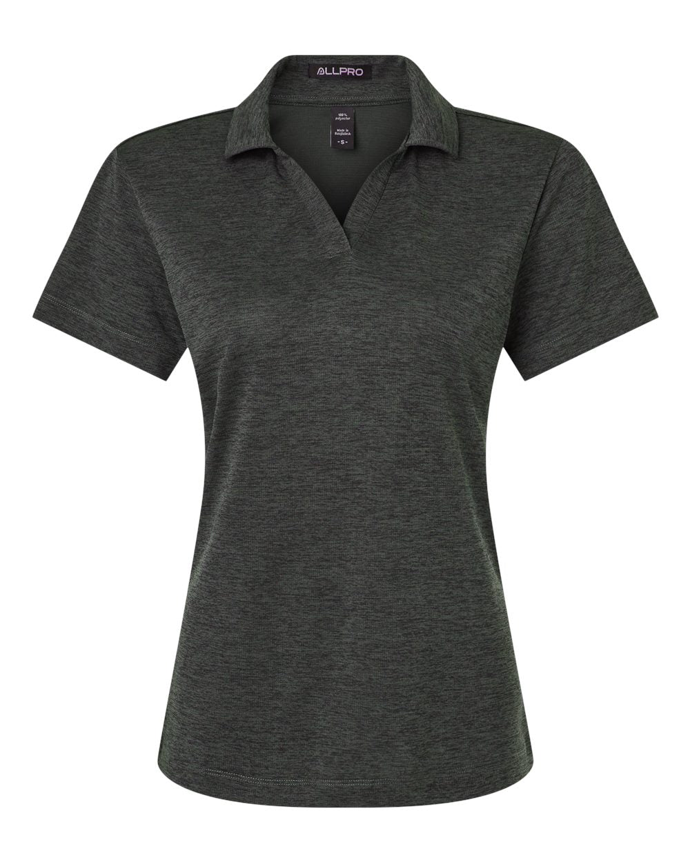 AllPro Women's Pro-Lock Performance Mélange Polo. 4HM00L - Black Melange