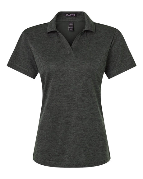 AllPro Women's Pro-Lock Performance Mélange Polo. 4HM00L - Black Melange