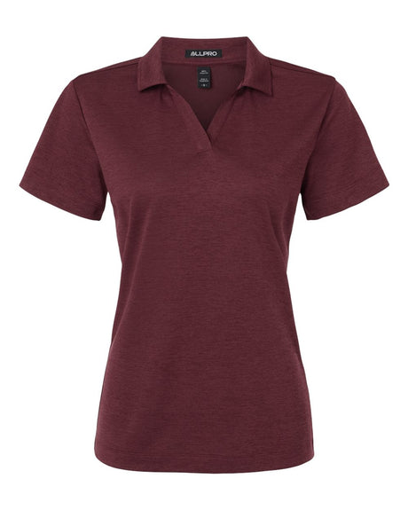 AllPro Women's Pro-Lock Performance Mélange Polo. 4HM00L - Maroon Melange