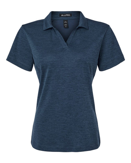 AllPro Women's Pro-Lock Performance Mélange Polo. 4HM00L - Navy Melange