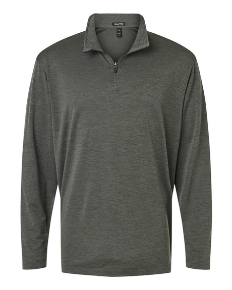 AllPro Men's Pro-Lock Performance Mélange Quarter-Zip Pullover. 4HM700 - Charcoal Melange