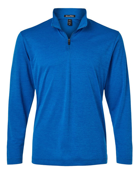 AllPro Men's Pro-Lock Performance Mélange Quarter-Zip Pullover. 4HM700 - Royal Melange
