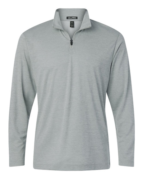 AllPro Men's Pro-Lock Performance Mélange Quarter-Zip Pullover. 4HM700 - Silver Melange