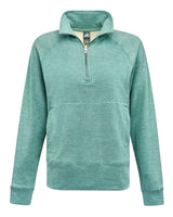 J. America Women's Electric Fleece Quarter-Zip Sweatshirt. 8743 - Electric Jade