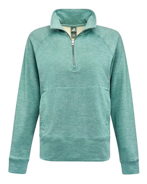 J. America Women's Electric Fleece Quarter-Zip Sweatshirt. 8743 - Electric Jade