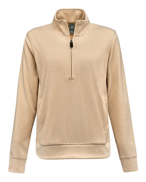 J. America Women's Element Fleece Quarter-Zip Sweatshirt. 8762 - Almond