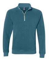 J. America Men's Triblend Quarter-Zip Sweatshirt. 8869 - Storm Triblend