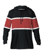 Badger Unisex United Hooded Long Sleeve T-Shirt. 4981 - Black/ Red/ White