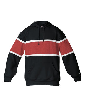 Badger Unisex United Athletic Fleece Hooded Sweatshirt. 1282 - Black/ Red/ White