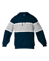 Badger Unisex United Athletic Fleece Hooded Sweatshirt. 1282 - Navy/ Oxford/ White
