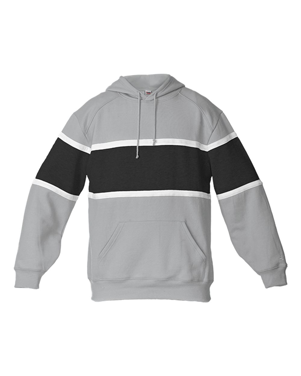 Badger Unisex United Athletic Fleece Hooded Sweatshirt. 1282 - Oxford/ Black/ White