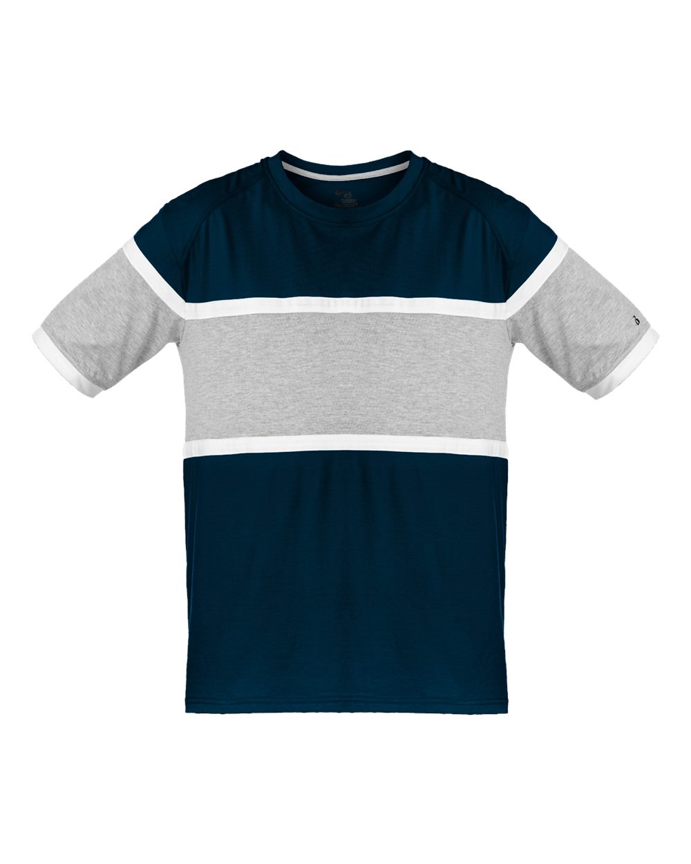 Badger Unisex United T-Shirt. 4980 - Navy/ Oxford/ White