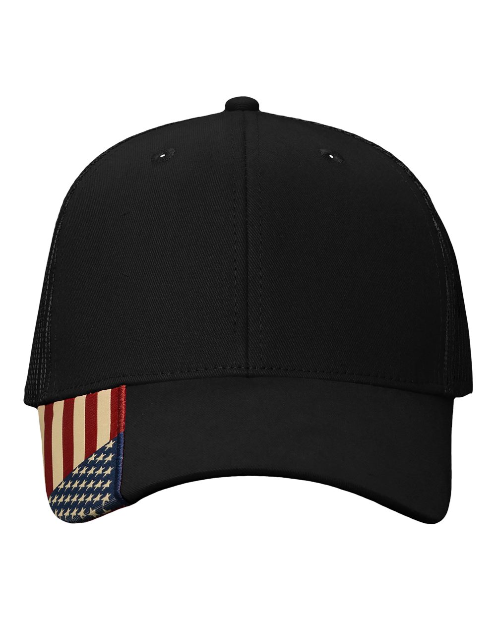 Kati USA Flag Mesh Cap. AM350M - Black/ USA Mesh