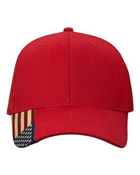 Kati USA Flag Mesh Cap. AM350M - Red/ USA Mesh
