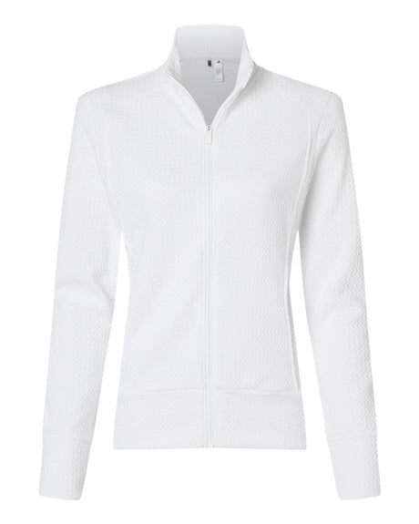 Adidas Women's Ultimate365 Textured Full-Zip Jacket. A1007 - White
