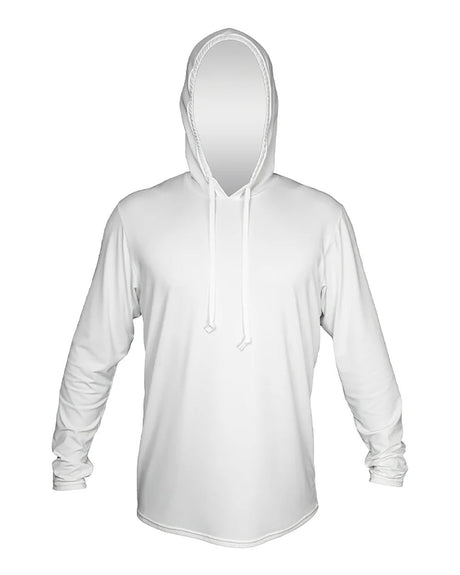 ANETIK Men's Low Pro Tech Hooded Long Sleeve T-Shirt. MVLPRH8 - White Heathered
