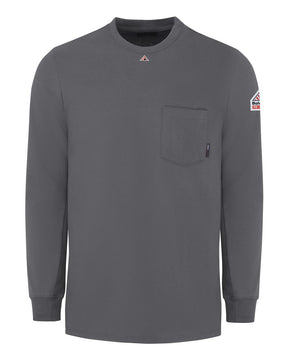 Bulwark Men's Knit Long Sleeve T-Shirt. SET2 - Charcoal