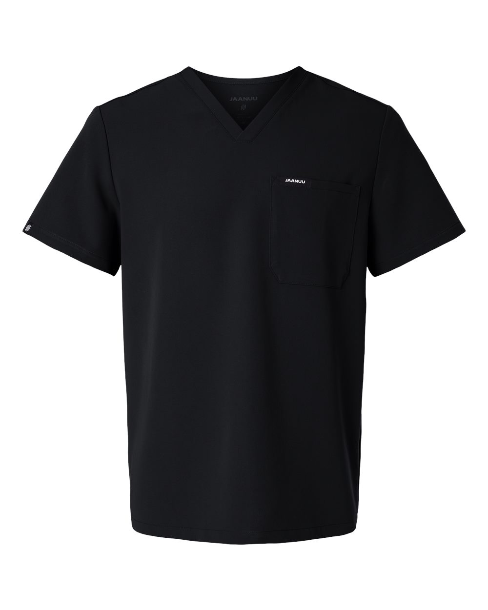 Jaanuu Men's Holmes Everyday 1-Pocket Scrub V-Neck Top. M10001 - Black